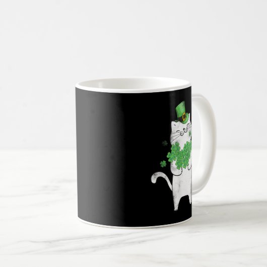 Cat Leprechaun Cat Lover Kleeblatt St Patrick's Da Kaffeetasse (VorderseiteRechts)