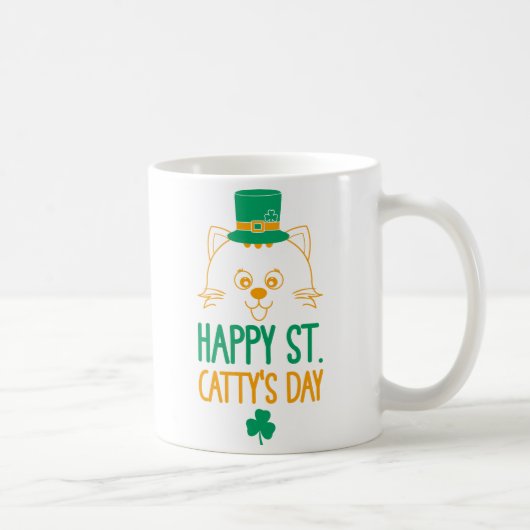 Cat Leprechaun | Happy St. Catty's Day Kaffeetasse (Rechts)