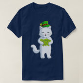 Cat Leprechaun Happy St Patricks Day Irish Shamroc T-Shirt (Design vorne)