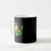Cat Leprechaun Hat Kleeblatt St Patrick's Day Gold Kaffeetasse (Vorderseite Links)
