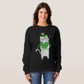 Cat Leprechaun T Shirt Cat Kleeblatt St Patrick's (Vorne ganz)
