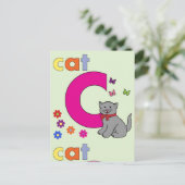 Cat Letter C Postkarte (Stehend Vorderseite)