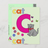 Cat Letter C Postkarte (Vorne/Hinten)