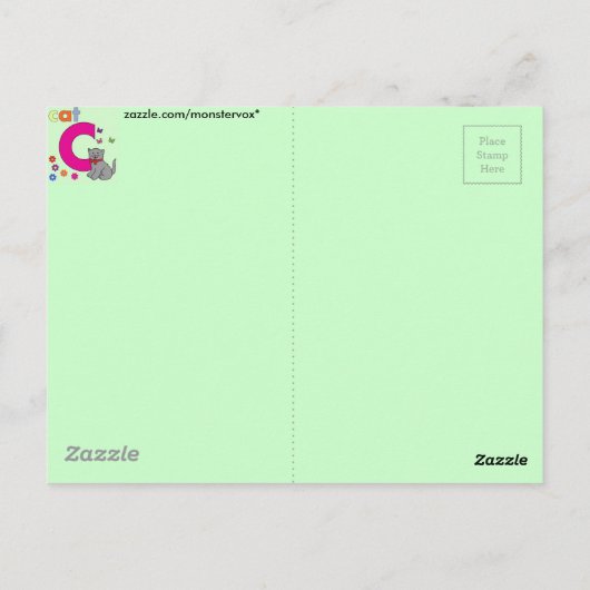 Cat Letter C Postkarte (Rückseite)