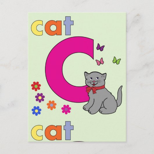 Cat Letter C Postkarte (Vorderseite)