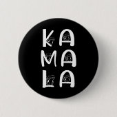 Cat Lettering Positive Kamala Harris Walz Waltz Button (Vorderseite)