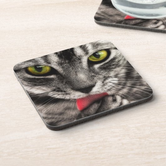 Cat Lick Untersetzer (Linke Seite)