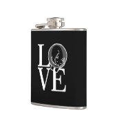 Cat-Liebe auf schwarz Flachmann (Links)