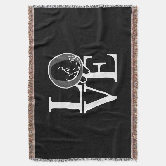 Cat-Liebe auf schwarzer Decke (Vorderseite Vertikal)