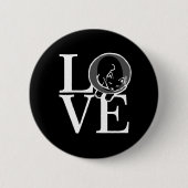 Cat-Liebe auf schwarzer Decke Button (Vorderseite)