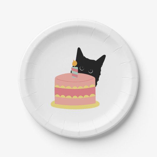 Cat Liebe Cake Pappteller (Vorderseite)