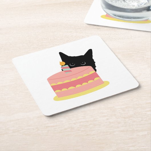 Cat Liebe Cake Rechteckiger Pappuntersetzer (angewinkelt)