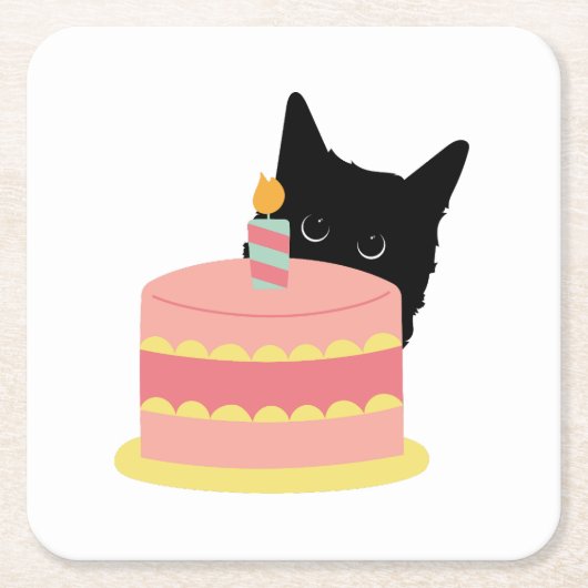 Cat Liebe Cake Rechteckiger Pappuntersetzer (Vorderseite)