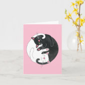 Cat Liebe Card Karte (Gelbe Blume)