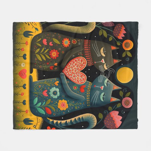 Cat-Liebe Fleecedecke (Vorderseite (Horizontal))