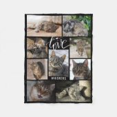 Cat LIEBE Foto Collage Whiskers Name Fleecedecke (Vorderseite)