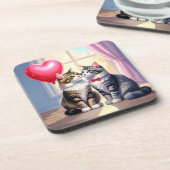 Cat-Liebe Getränkeuntersetzer (Linke Seite)