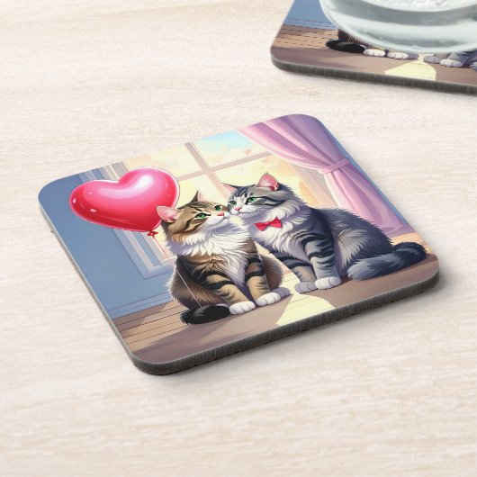 Cat-Liebe Getränkeuntersetzer (Linke Seite)