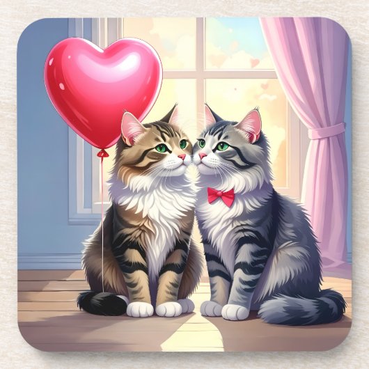 Cat-Liebe Getränkeuntersetzer (Vorderseite)