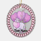 Cat Liebe Herz Keramik Ornament (Links)