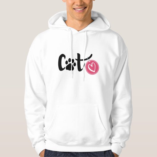 Cat Liebe Hoodie - Niedlich und Minimalistisch Des (Vorderseite)