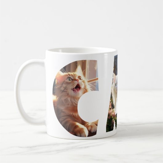 Cat Liebe I Cut Out Fotos Kaffeetasse (Links)