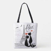 Cat Liebe in Paris Tasche (Rückseite)