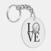 Cat-Liebe Klicken Sie auf Hintergrundfarbe anpasse Schlüsselanhänger (Vorderseite links)