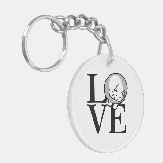 Cat-Liebe Klicken Sie auf Hintergrundfarbe anpasse Schlüsselanhänger (Vorderseite links)