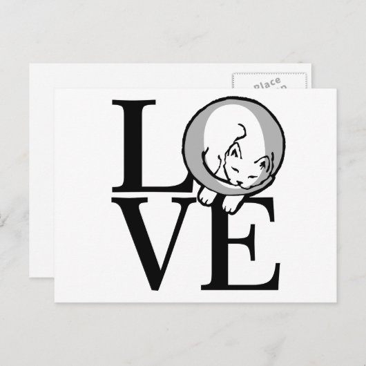 Cat-Liebe Klicken Sie, um die Dekorfarbe anzupasse Postkarte (Vorne/Hinten)