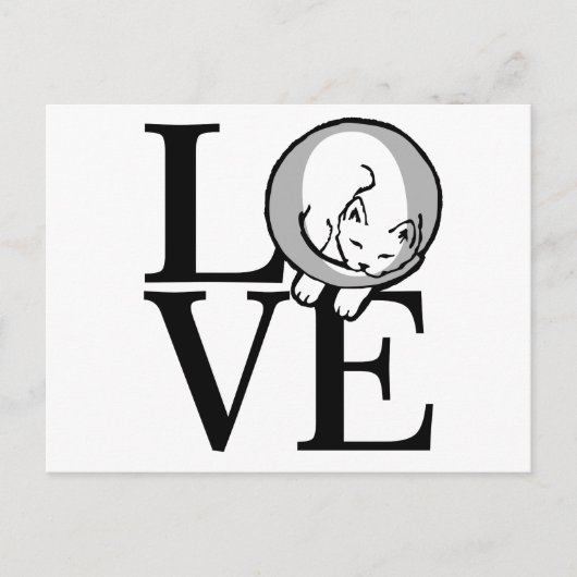 Cat-Liebe Klicken Sie, um die Dekorfarbe anzupasse Postkarte (Vorderseite)