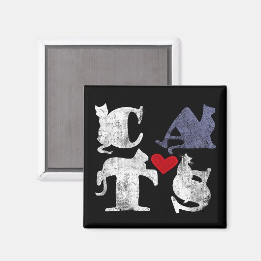 'Cat Liebe' Magnet (Vorderseite/Rückseite)