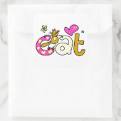 CAT-Liebe Quadratischer Aufkleber (Tasche)
