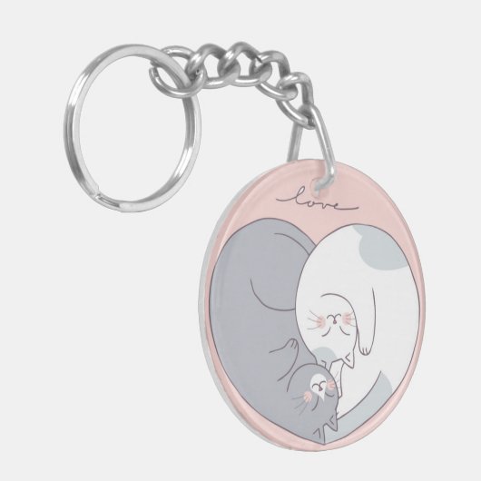 Cat Liebe Schlüsselanhänger (Vorderseite links)