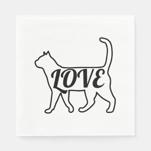Cat-Liebe Serviette (Vorderseite)