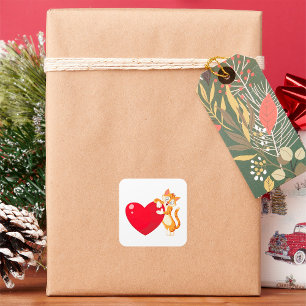 Cat Liebe Square Sticker