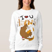 Cat-Liebe Sweatshirt (Vorderseite)