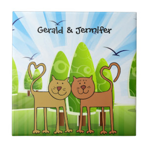 Cat Liebe Trivet/Fliesenvorlage, fertig zum Anpass Fliese