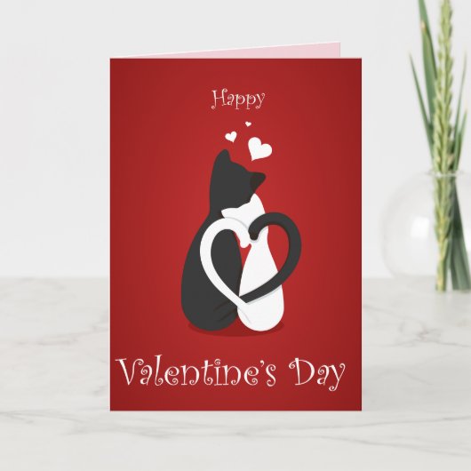 Cat Liebe Valentinstag Grußkarte Feiertagskarte (Vorderseite)