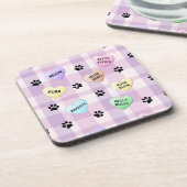 Cat Liebe Words Hearts Paw Prints Untersetzer 6 (Linke Seite)