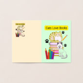 Cat Lieben Bücher Folienkarte (Innenseite)