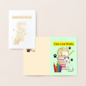 Cat Lieben Bücher Folienkarte (Anzeige)