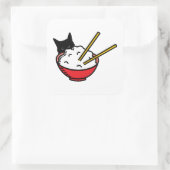 Cat Lieben Reis Quadratischer Aufkleber (Tasche)