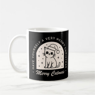 Cat Liebhaber lustige Weihnachtswünsche schwarz Kaffeetasse