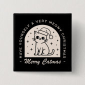 Cat Liebhaber lustiger Weihnachtswünsche Button (Vorderseite)