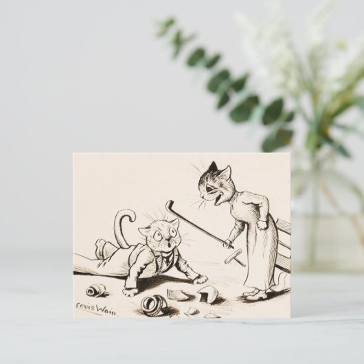 Cat Life by Louis Wain Postkarte (Stehend Vorderseite)