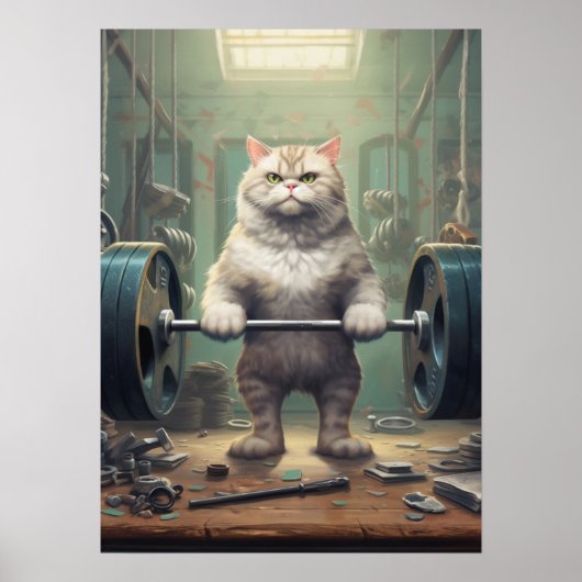 Cat Lifting Weight Poster (Vorne)