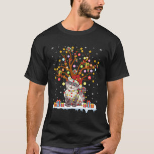 Cat Lighting Weihnachten Tree Geschenk Katzenbaum T-Shirt