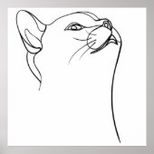 Cat Line Art Poster (Vorne)