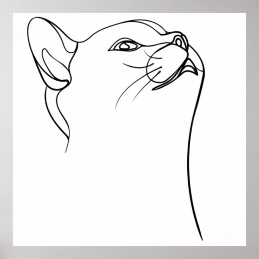 Cat Line Art Poster (Vorne)